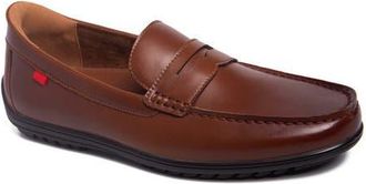 Marc Joseph New York John Street Hands Free Technology Leather Penny Loafer in Cognac Napa Leather at Nordstrom, Size 10.5