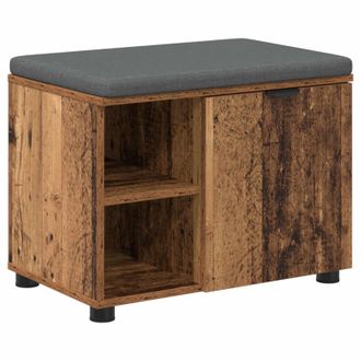 vidaXL Banco De Entrada Con Coj&iacute;n Madera Vieja 60 X 38 X 46 Cm Vidaxl