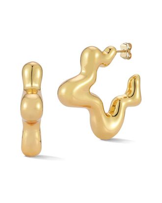 Chloe and Madison Chloe And Madison Jewelry Plated Puffed Star Hoops