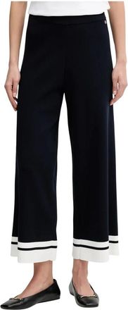 Joseph Ribkoff Broek met wijde pijpen en middelhoge taille - Dames - Vrijetijds broeken - Blauw - S - Nylon - Broeken