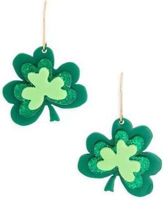 Leith Clover Drop Earrings in Green Multi- Gold at Nordstrom Rack