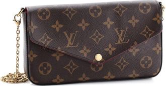 Louis Vuitton Felicie Pochette canvas crossbodytas met monogram - Bruin