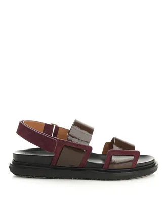 Marni Fussbett Two-Tone Leather Slingback Sandals