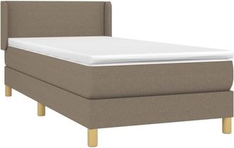 vidaXL Vidaxl - Cama Box Spring Con Colch&oacute;n Tela Gris Taupe 100x200 Cm
