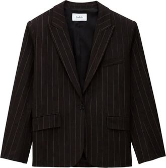 BA&SH Hocee pinstripe single-breasted blazer - women - Viscose/Wool/Elastane - 0 - Brown
