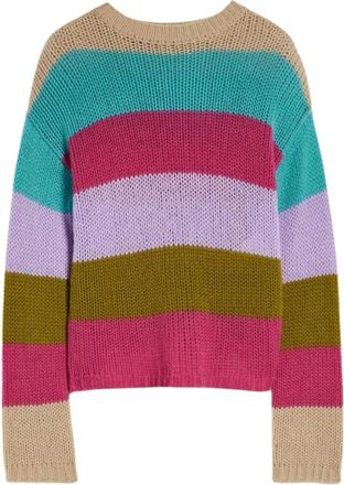 Max Mara Rondgebreide trui - Dames - Ronde hals truien - Veelkleurig - L - Truien & Vesten