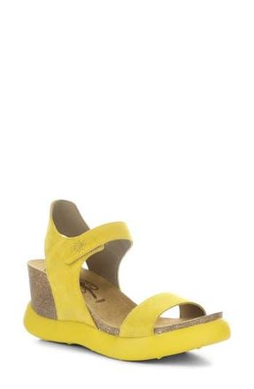 FLY London Gogo Platform Wedge Sandal in 007 Yellow Suede at Nordstrom Rack, Size 10-10.5Us / 41Eu