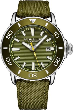 Stührling Aquadiver Quartz Green Dial Mens Watch M18249
