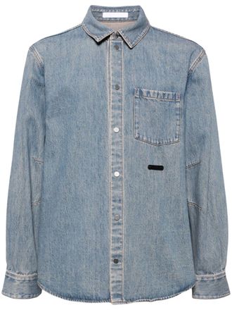 Helmut Lang Curved denim shirt - men - Cotton - L - Blue
