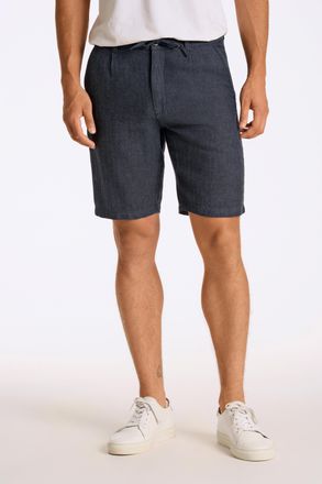 Lindbergh Shorts LINDBERGH, Herren, Gr. XXL, N-Gr, blau (navy), Web, Obermaterial: 55% Baumwolle, 45% Leinen, unifarben, regular fit kniefrei, Hosen Shorts, Som