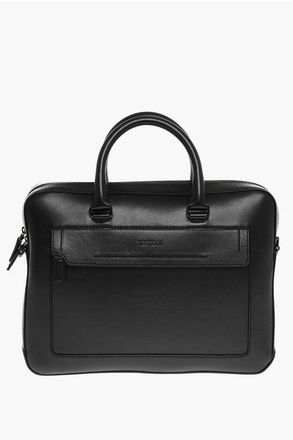 A.Testoni Leren BOLGHERI-tas met afneembare banden in zwart