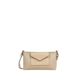 Lancaster Maya Double KBA Clutch - Dames - Tassen - Beige - Maat: ONE Size Leer