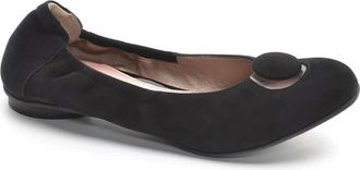 BeautiFeel Womens Mary Ballerina Flats In Black Suede