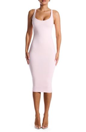 Naked Wardrobe NW Sculpt Tank Midi Dress in Pale Pink at Nordstrom, Size X-Small