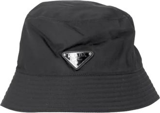 Prada Pre-owned Accessories, female, Black, Size: ONE SIZE Pre-owned Nylon hats