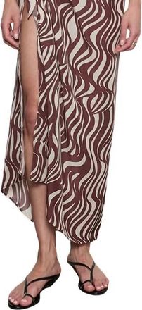 Enza Costa Adjustable Tie Sarong In Wave Print