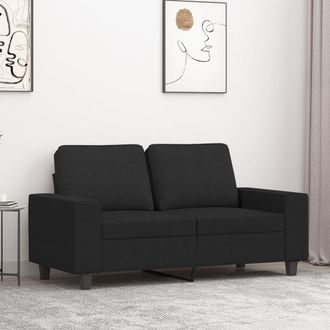 vidaXL Sof&aacute; De 2 Plazas De Tela Negro 120 Cm Vidaxl