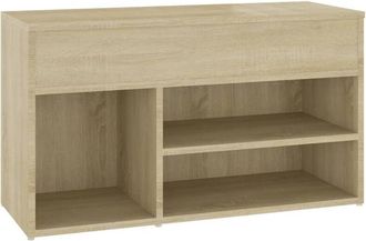 vidaXL Banco zapatero madera contrachapada roble Sonoma 80x30x45 cm vidaXL