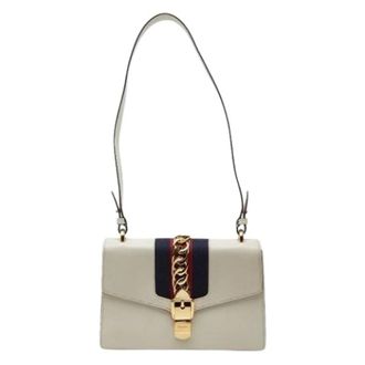 Gucci Pre-owned Shoulder Bags, female, White, Size: ONE SIZE Pre-owned Leather Shoulder Bag