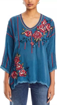 Johnny Was Giovanna Blouse In Blue