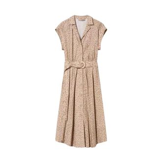 Twinset Animalier Popeline Lange Jurk - Dames - Shirt Kleedjes - Veelkleurig - XL - Katoen - Kleedjes