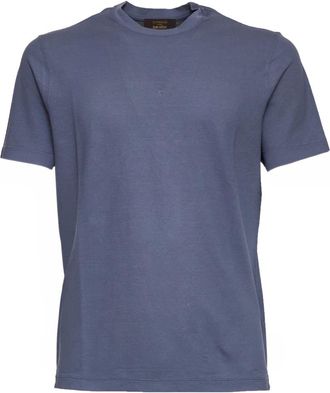 Zanone T-Shirts, male, Blue, Size: 2XL Crewneck T-Shirt