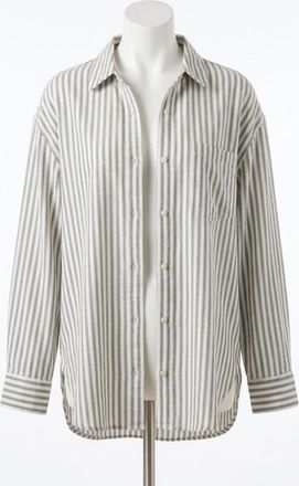 Z Supply Reese Button Up Stripe Top In Eclipse