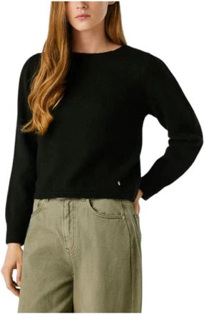 Pepe Jeans London Zwarte Trui met Lange Mouwen - Dames - Ronde hals truien - Zwart - L - Truien & Vesten