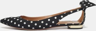 Aquazzura Black Fabric Deneuve Ballet Flats