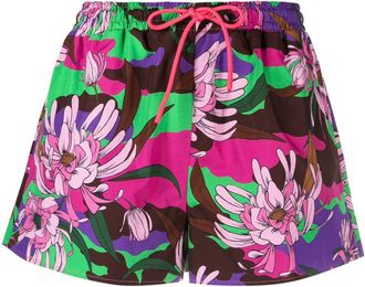 Moncler floral-print drawstring shorts - women - Cotton - 38 - Pink