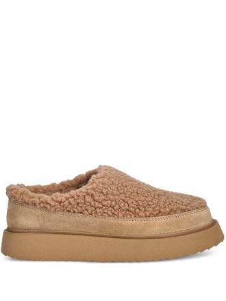 INUIKII Curly Micro slippers - women - Wool/Calf Leather/Wool/Polyethylene vinyl acetate (PEVA) - 40 - Neutrals