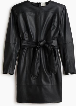 H&M Coated Tie-belt Dress in Black at Nordstrom, Size Xx-Large