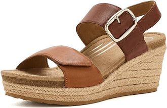 Aetrex Ashley Adjustable Wedge Sandals Womens Wedge Shoes Coffee : EU 41 (US Womens 10-10.5) M (B), Leather