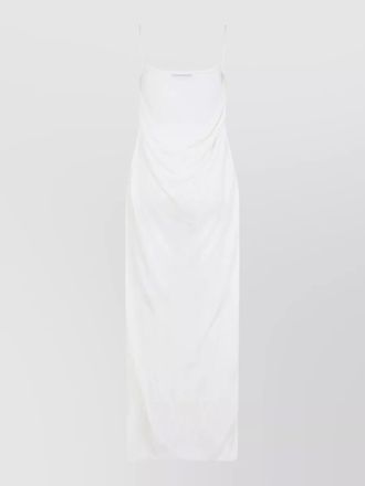 Jacquemus draped midi dress textured spaghetti straps slit