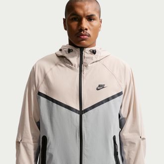 Nike Mens Tech Dri-FIT Woven Full-Zip Windrunner Jacket in Grey | IU6965-012