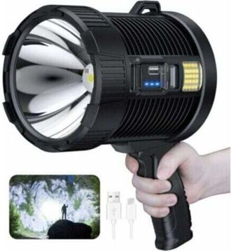 OEM Foco Recargable, Foco Led De Mano De 100.000 L&uacute;menes, Linterna Grande, Foco Solar Exterior Superbrillante, Con L&aacute;mpara Cob, 6 Modos, Resistente Al Agu