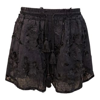 Weili Zheng Short Shorts, female, Black, Size: L Shorts in mussola ricamata