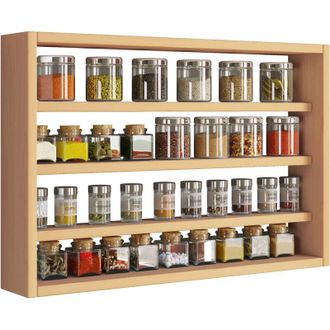 ebuy24 Scaffale da cucina in legno vcm Dimensioni ca. a. 40 x l. 60 x t. 10 cm Mensola appendiabiti con quattro scomparti Mensola da parete Portabici Mobili