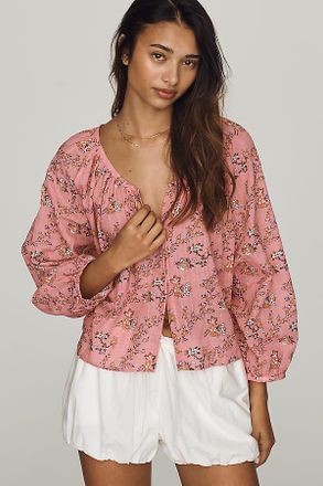 Pilcro Sidney Shrunken Scoop-Neck Blouse