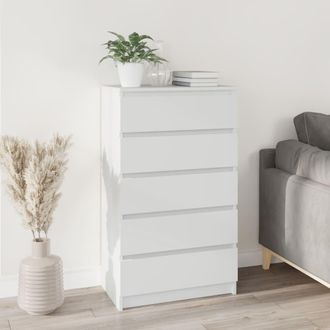 Berkfield Home Drawer Cabinet White 60x36x103 cm Engineered Wood | Size: 60 x 36 x 103 cm