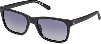 Guess GU00066 Polarized 02D Mens Sunglasses Black Size 55