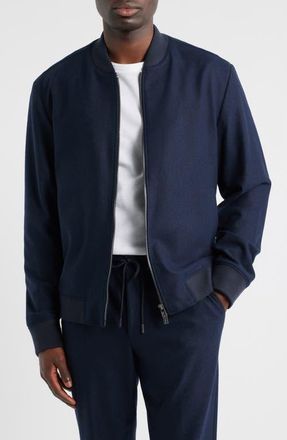 BOSS Hanry Bomber Jacket in Dark Blue at Nordstrom, Size 34