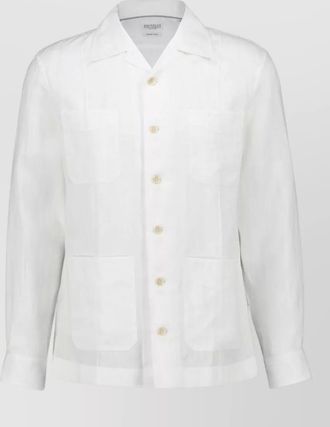 Brunello Cucinelli linen shirt long sleeves chest pockets