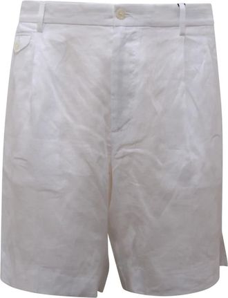 Dolce & Gabbana Linnen Bermuda Shorts - Heren - Korte Broeken - Wit - XL - Linnen - Korte Broeken
