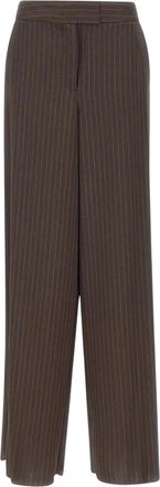 Marella Mllmaggio Pinstripe High-Waist Wide-Leg Cropped Pants