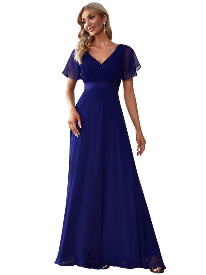 princess polly baby blue dress Sparkly Royal Blue Long Sleeve Mermaid Prom Dress main image 0