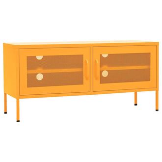 Berkfield Home TV Cabinet Mustard Yellow 105x35x50 cm Steel | Size: 105 x 35 x 50 cm