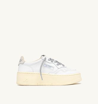 Autry MEDALIST PLATFORM SNEAKERS IN WHITE LEATHER