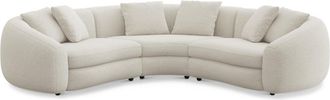 Castlery Fable Sectional Sofa Customized, Performance Classic Twill Cream, Spill Resistant, Ultra Deep Seats for Sofas, Castlery Brand