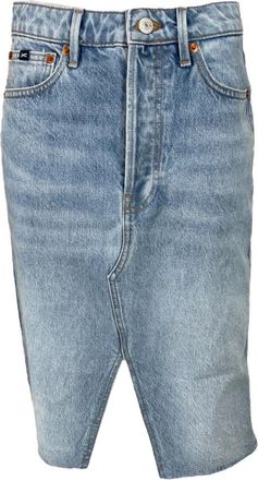 Denham Lichtblauwe Distressed Denim Rok - Dames - Spijkerrokken - Blauw - W27 - Denim - Rokken